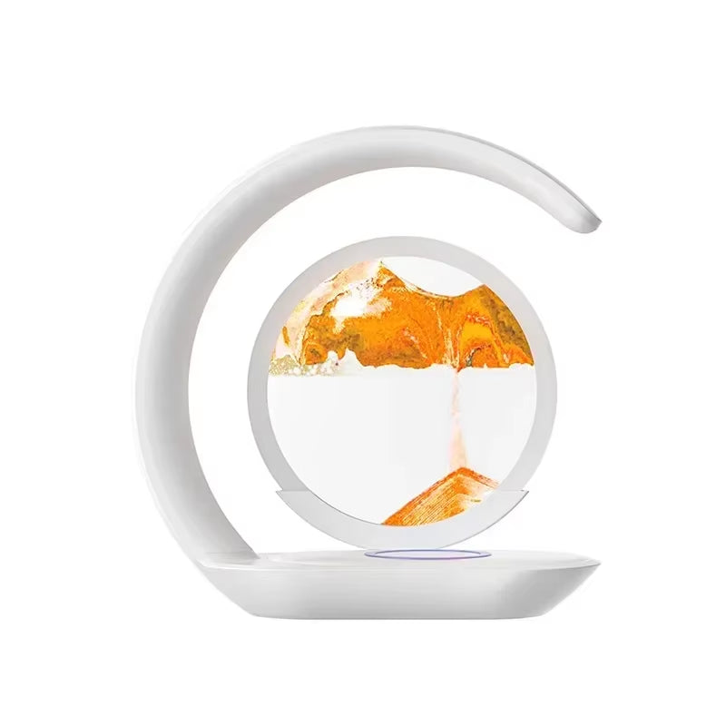 GlowSand™ 3-in-1 Hourglass Lamp: Wireless Charger, Sand Art & Mood Light in One Elegant Design